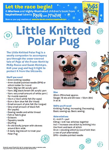 Pugs of the Frozen North knitting pattern download